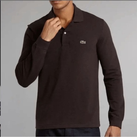 Lacoste Other - Lacoste Brown Long Sleeve Polo Shirt